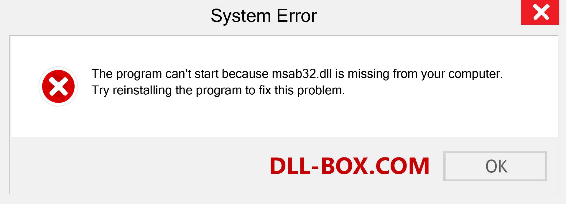  msab32.dll file is missing?. Download for Windows 7, 8, 10 - Fix  msab32 dll Missing Error on Windows, photos, images