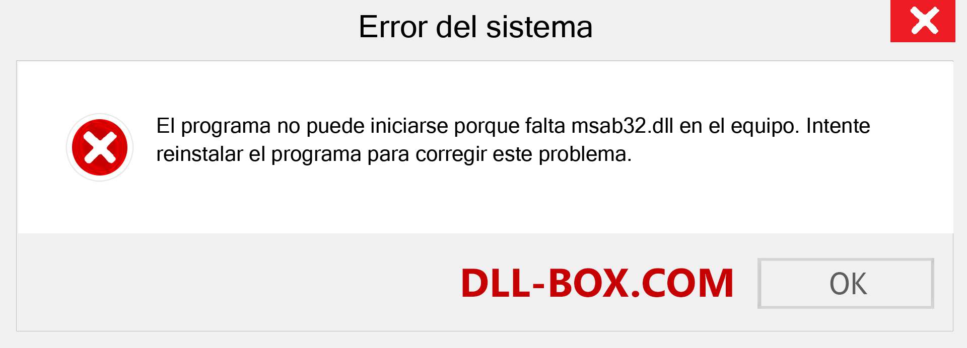 ¿Falta el archivo msab32.dll ?. Descargar para Windows 7, 8, 10 - Corregir msab32 dll Missing Error en Windows, fotos, imágenes